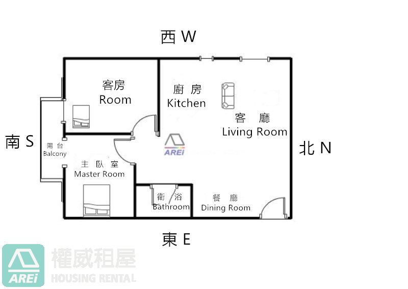 高鐵巴洛克溫馨美典雅邊間正兩房平車
