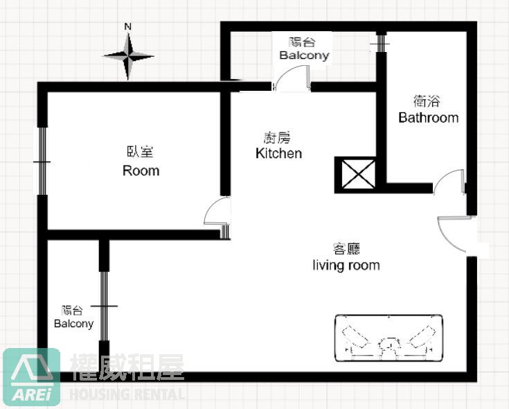 左營高鐵MRT圓禾向青2陽台1+1房車位
