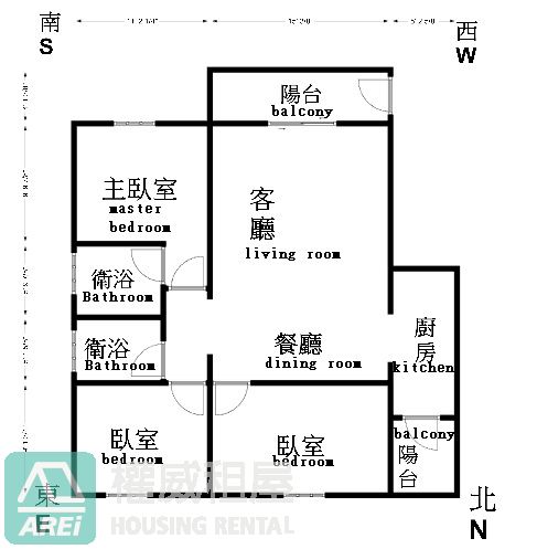 生態園區MRT甜蜜家庭正3房平車可租補