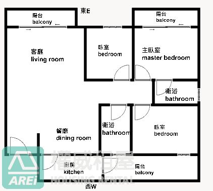 巨蛋MRT博愛100採光3房平車可租補