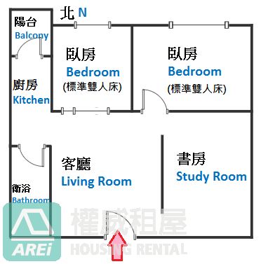 高雄車站MRT星帝標獨特緻美景觀3房(內含一個書房開放空間)