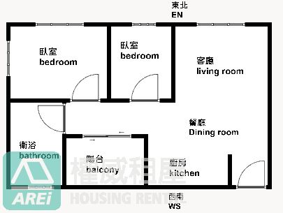 高鐵城揚Jessica溫馨明亮2房可租補