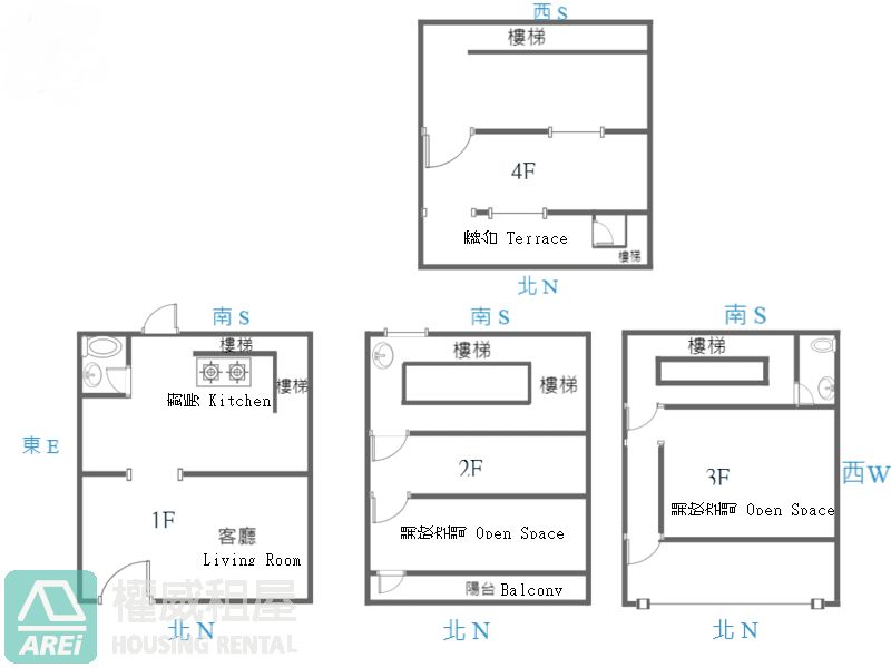 三民街熱鬧商圈整棟透天大空間 五房大空間