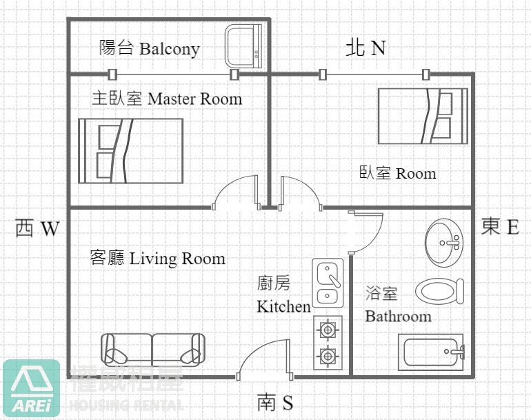 美麗島MRT 聯上V1高質感溫馨2房車位