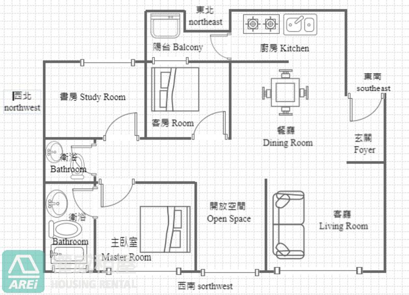 楠梓高大特區京城樂活景觀3+1房平車