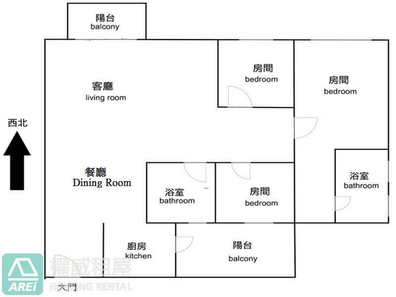 蓮池潭悠然明亮景觀大陽台正3房平車J