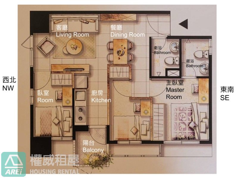 橋頭鑫市鎮最美樣品屋2房可租屋補助