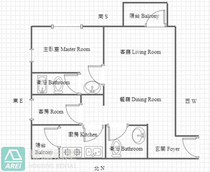 鳳山富邦大無疆高樓2房2衛平車可租補