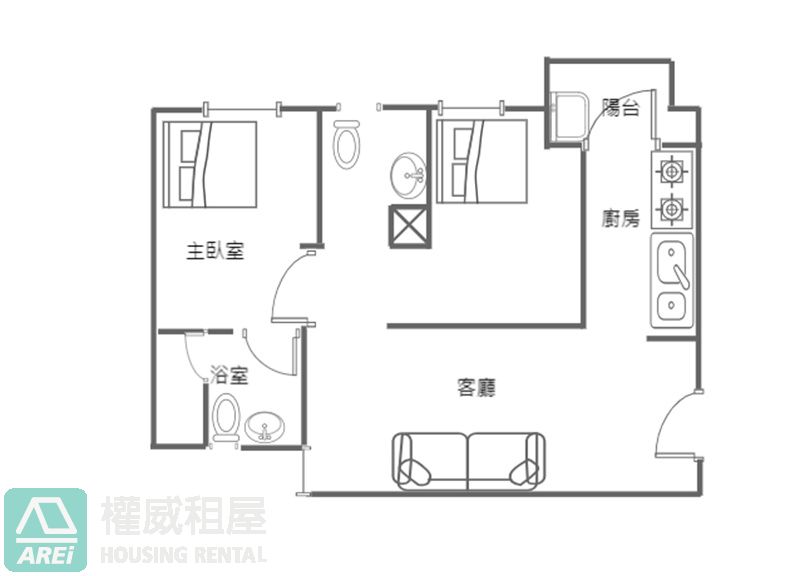 高鐵特區｜棋琴文川苑2房2衛