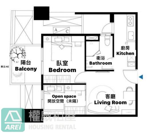 八德商圈多城市全新明亮1+1房車位可租屋補助