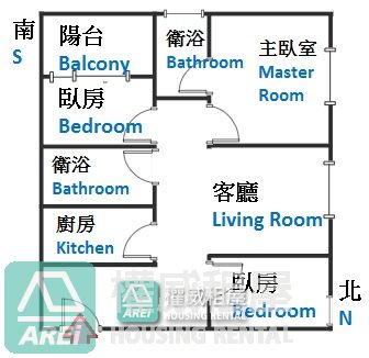 美麗島MRT城揚Jart明亮景觀三房平車
