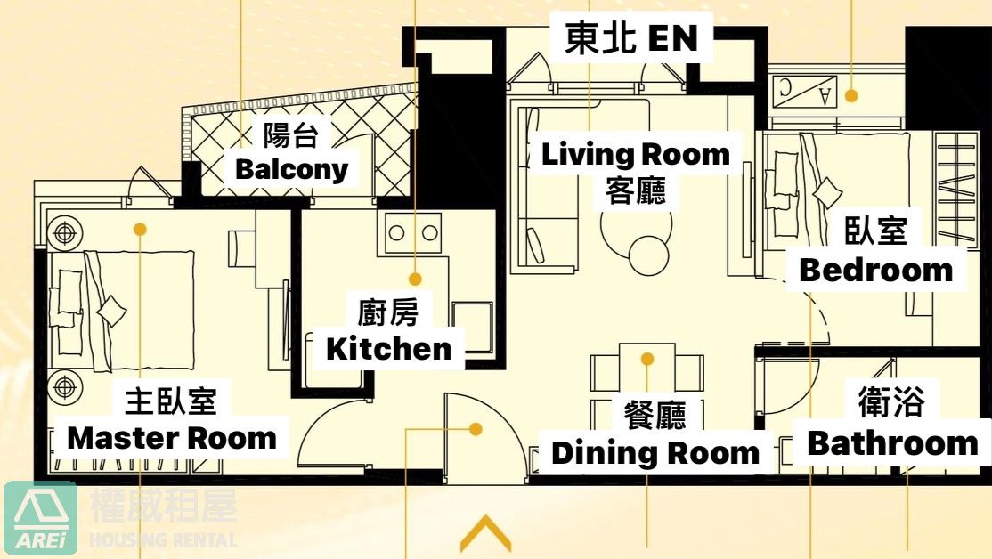 芳崗高鐵棧三鐵共構全新樣品屋大2房