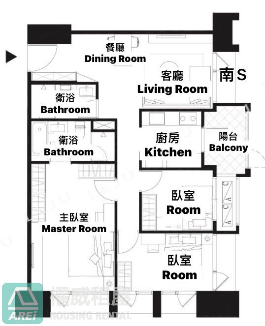 森遠｜R22青埔站雙面採光溫暖3房平車