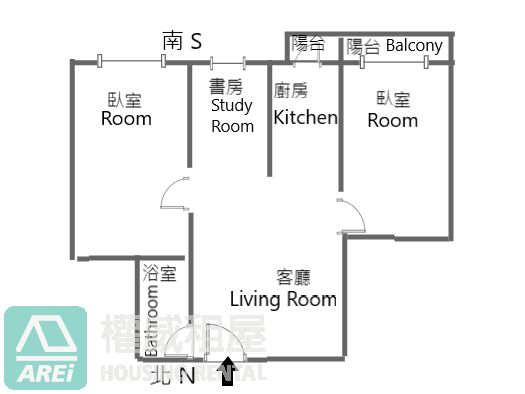 R14巨蛋博愛香榭2+1房空屋家具可談