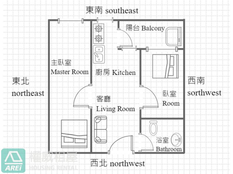 鳳甲商圈｜菁英匯｜溫馨2房平車