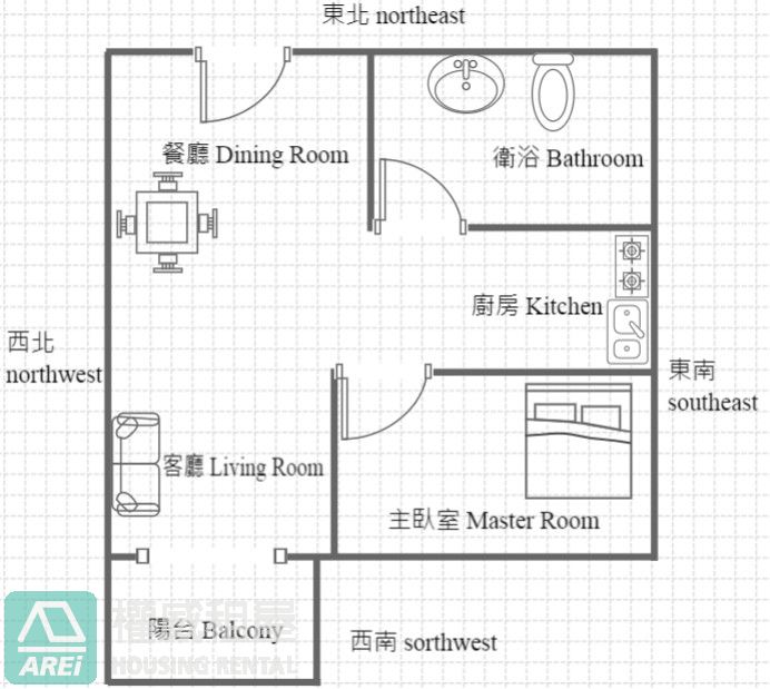 高醫郡都當代高樓層無印風美兩房
