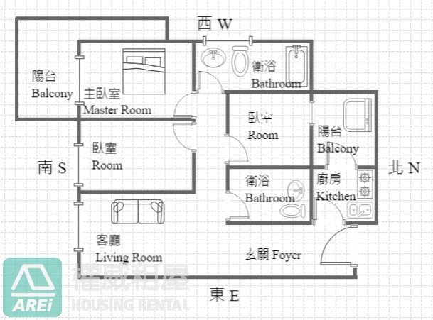 R22 MRT全民萬歲景觀質感3房可租補