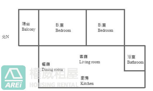 璟立方｜近R13凹子底站雙面採光2房可租補