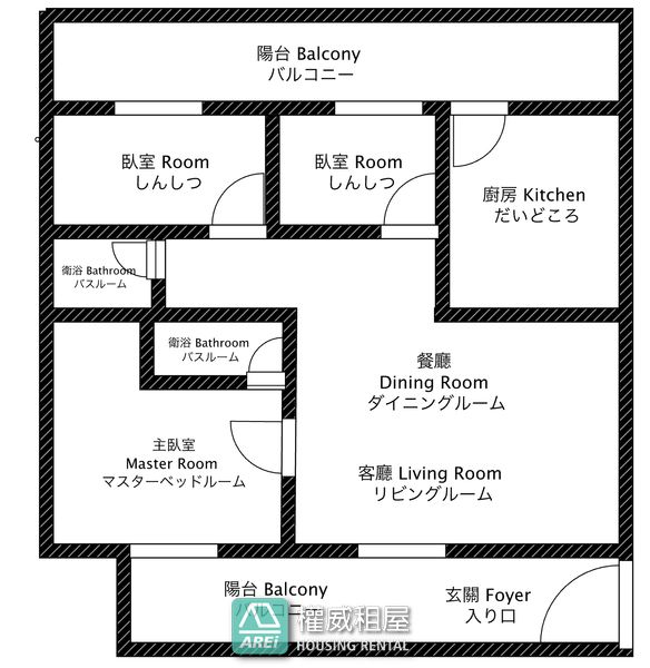 文化中心 | 輕軌 | 四維二路 | 三房公寓