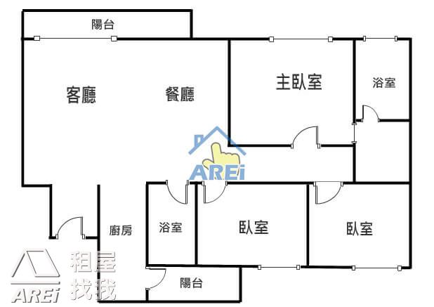 R14鉅誕景觀豪邸空屋3+1房平車