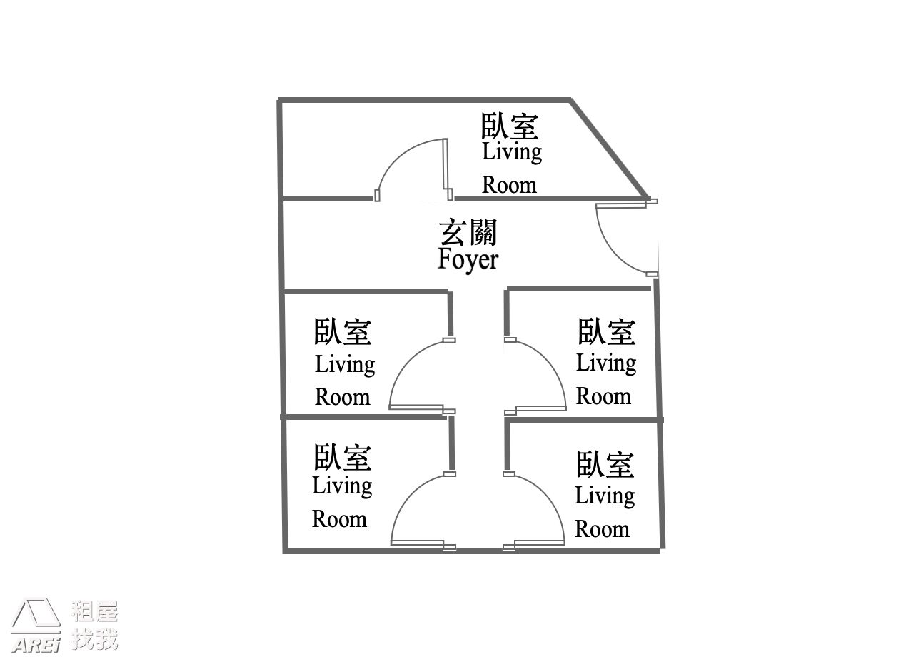 近高醫商圈翻新裝潢優質五房雅房