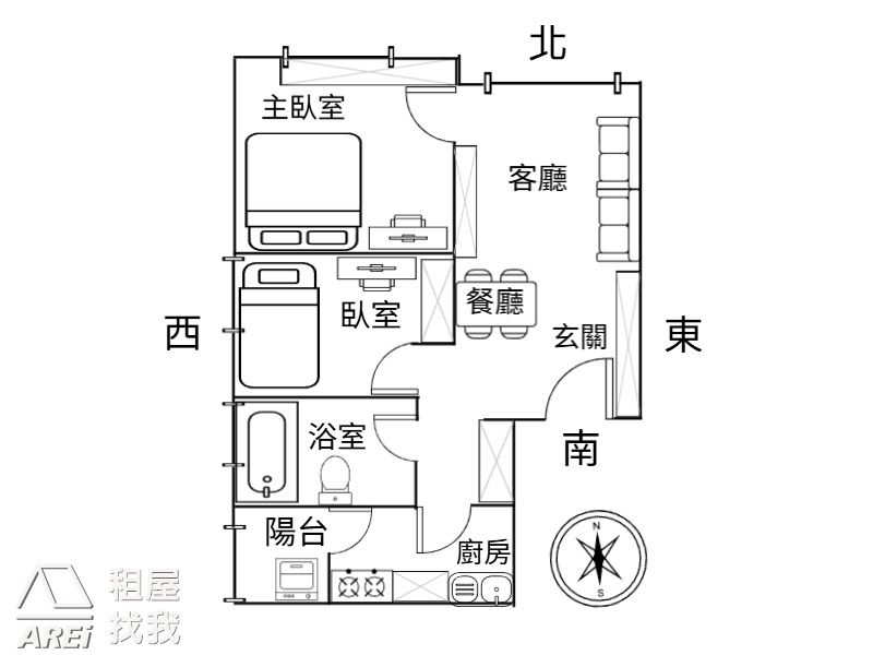 三多商圈微笑時代｜稀有高樓景觀現代風兩房平車