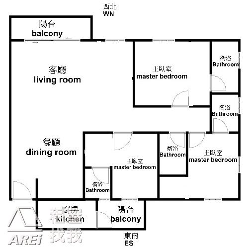 台鋁欣灣時代空屋3大主臥平車