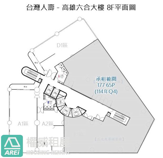 美麗島捷運站辦公室補習班｜權狀177坪