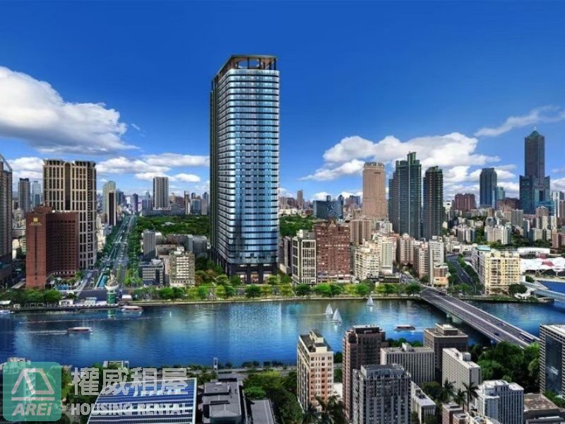愛河首排度假風海景2房車位｜愛情河左岸