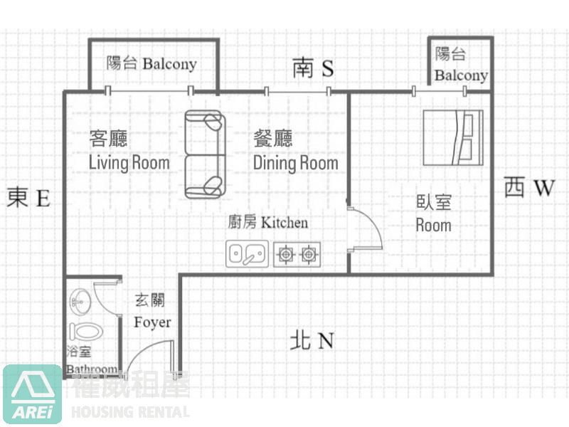 巨蛋MRT｜博愛香榭明亮現代風1+1房