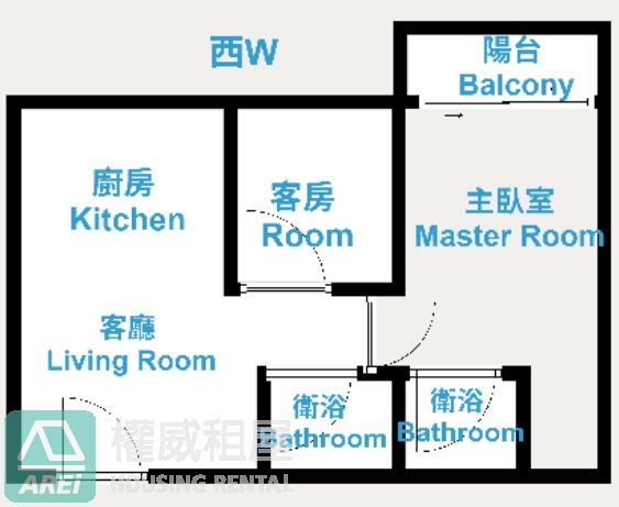 美術館青海LINE高樓景觀2房雙衛浴