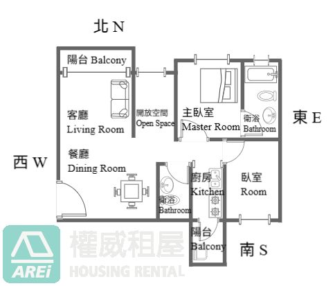 輕軌C1｜百達君品｜溫潤木質調2+1房平車