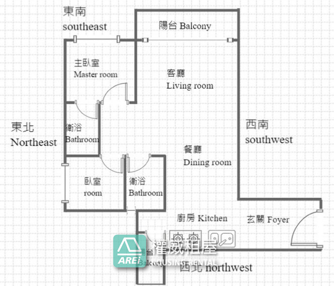 蓮池潭太普美術海溫水泳池全新高檔無印風2+1房平車~~衛浴皆開窗,租金35000找優質好客