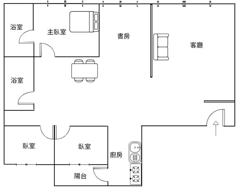 亞灣菁英首選｜國艷高樓景觀3+1房平車｜全套家具家電