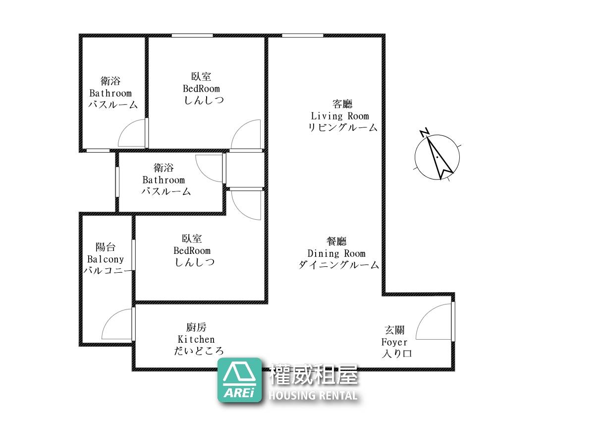 可租補｜冠傑UI｜高大特區｜含管｜2房2衛×平車×空屋(家具電好談)