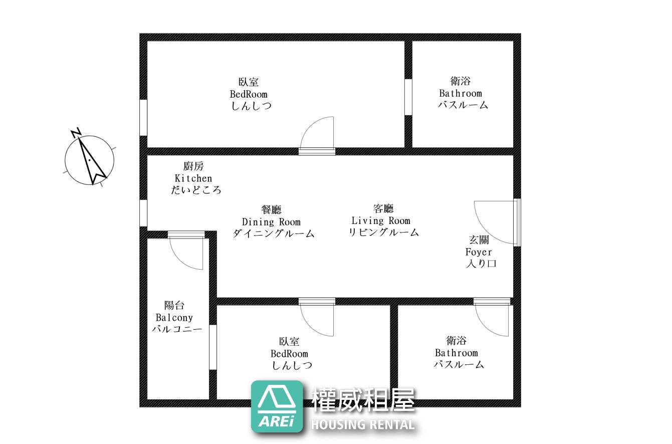 可租補｜冠傑UI｜高大特區｜2房2衛×平車
