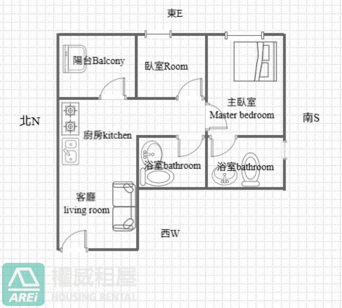 【文合苑】質感宅｜兩衛設計兩房可租補