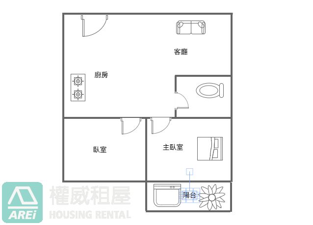 中央公園民生臻愛韓系兩房可租補