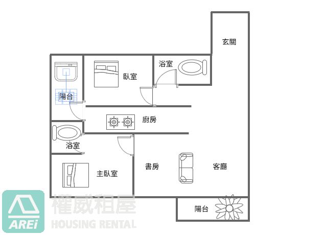 高鐵明日讚無印寵物友善2+1房平車可租補