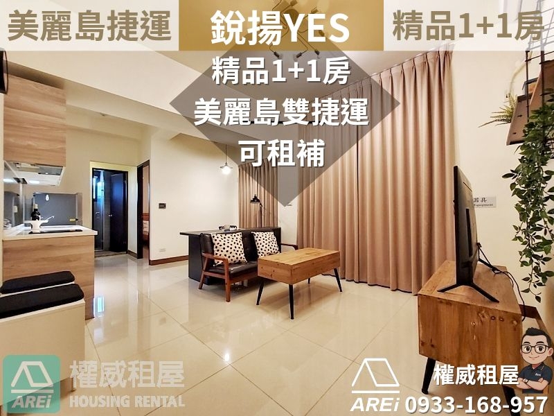 美麗島MRT銳揚YES雙捷運精品1+1房(可租屋補助)