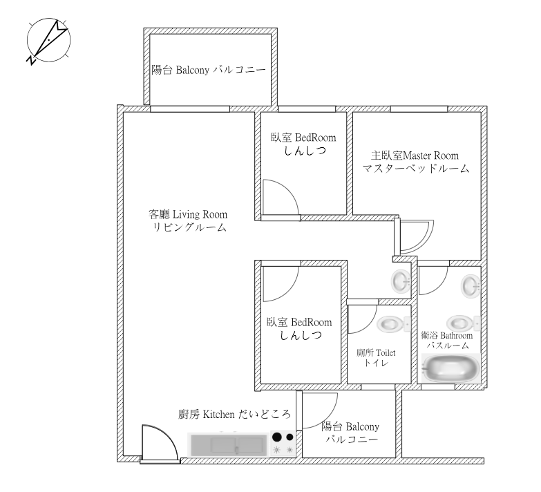 高大特區 崑庭馥御｜三房平車｜邊間高樓層
