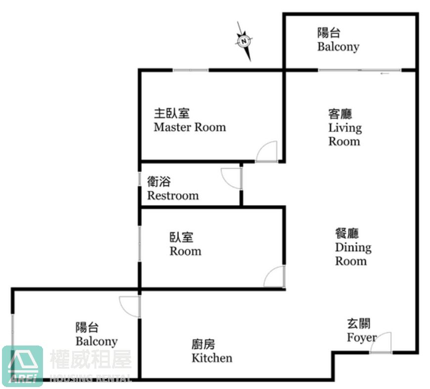 義華機能商圈卡第亞前後陽台採光大兩房車位