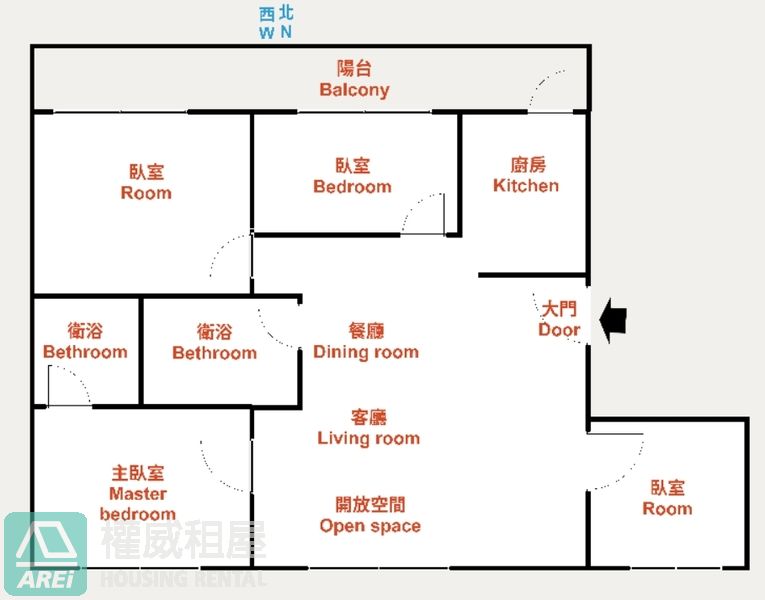 文化中心商圈｜稀有四房大坪數｜華廈電梯