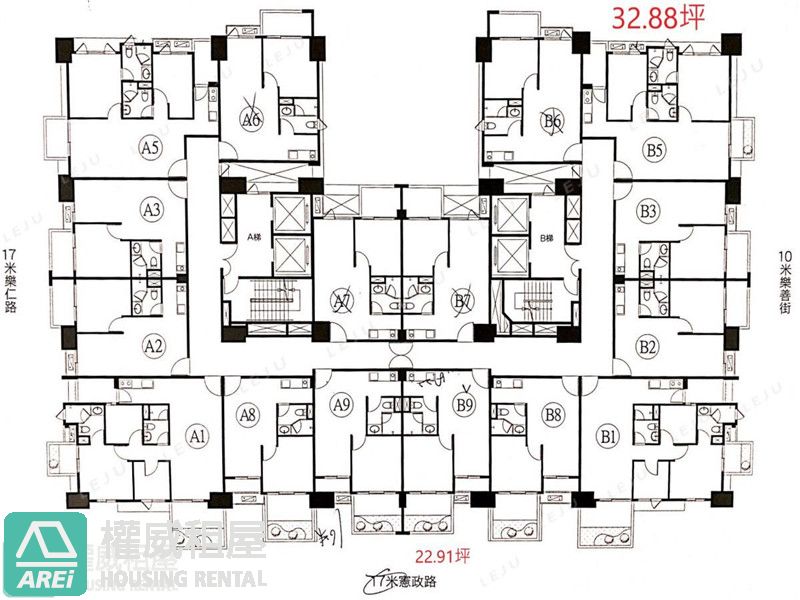 皇普摩天100A9兩房 武廟生活圈