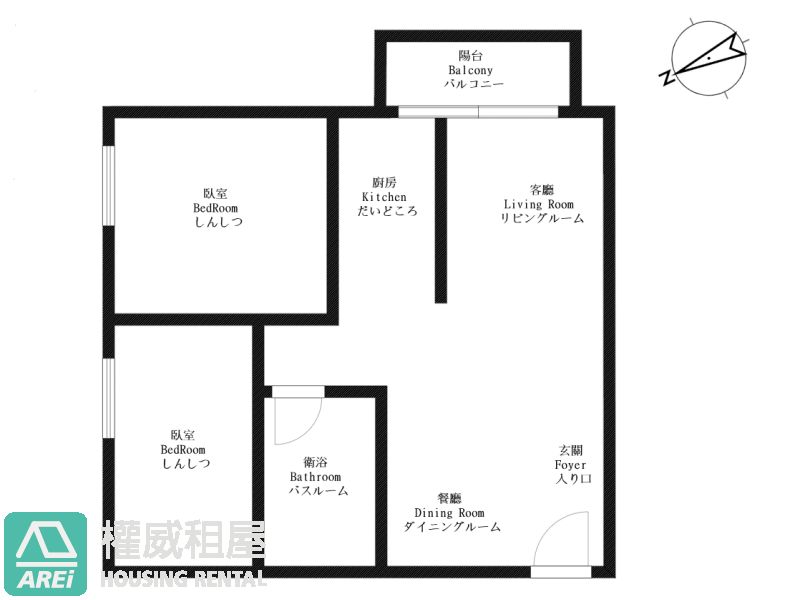 陽明商圈｜陽明誠品｜恬靜學區正兩房•可租補