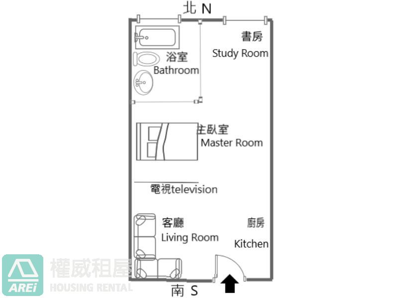 🏡 美術館|印象巴黎|1房+1衛有浴缸|平車