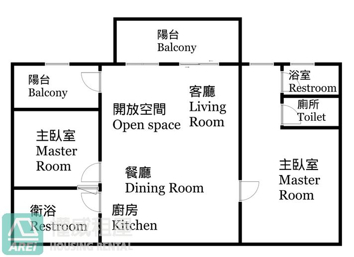 蓮池潭品味太普美術海雙主臥2+1房平車