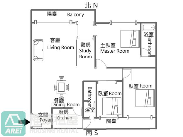 🌿俯瞰美術館景觀|美術君臨 3+1房平車