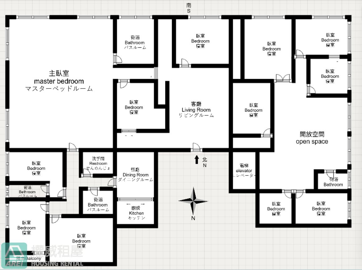 台南東區頂層∣天闕雲端傳奇∣獨立專屬電梯∣室內160坪∣12房3廳5衛7車位