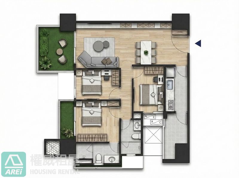 C21仰德美術館住進藝術品三房大平車